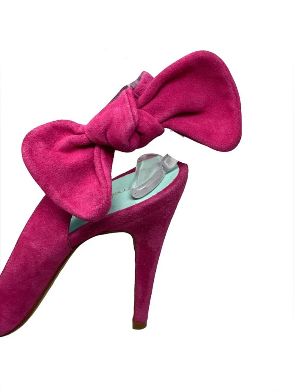 MELLOW YELLOW Nuevo Pink Suede Peep Toe Slingback Bow Pumps